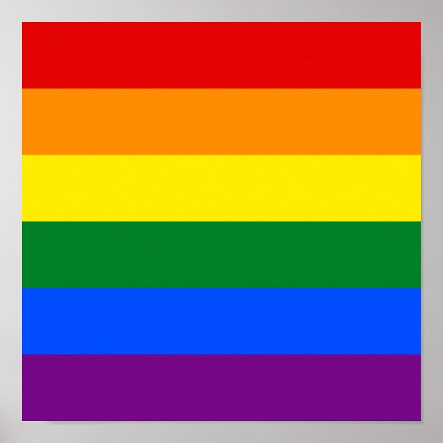 LGBT Gay Pride Rainbow Flag Square Poster (Vorne)