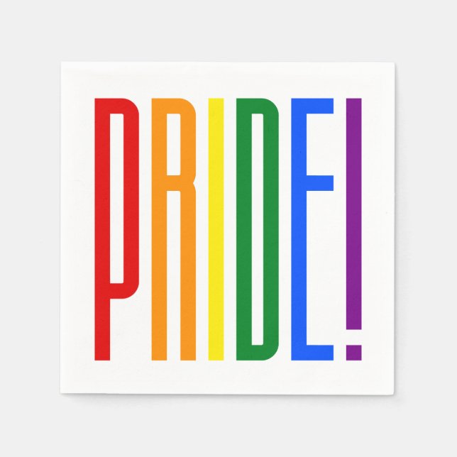 LGBT Gay Pride Rainbow Flag Typografie LGBTQ Party Serviette (Vorderseite)