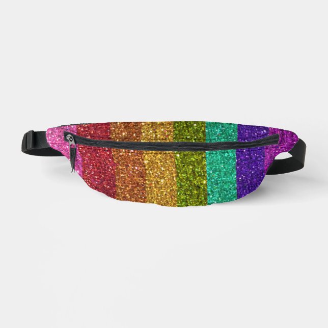 LGBT Gay Pride Rainbow Glitzer Glam Luxus Bauchtasche (Vorderseite)