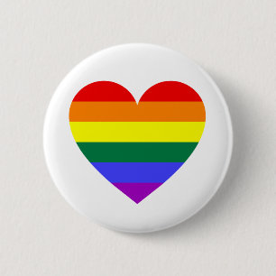 LGBT Gay Pride Rainbow Heart Button