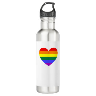 LGBT Gay Pride Rainbow Heart Edelstahlflasche