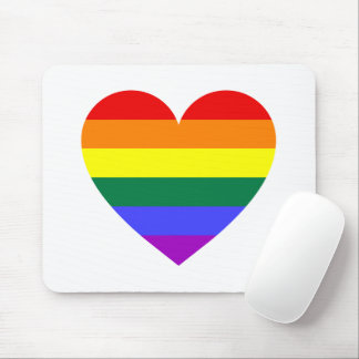 LGBT Gay Pride Rainbow Heart Mousepad