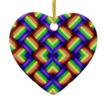 LGBT Gay Pride Rainbow Heart Ornament