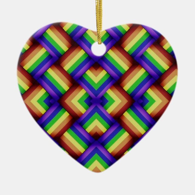 LGBT Gay Pride Rainbow Heart Ornament (Vorne)