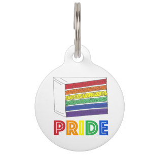 LGBT Gay Pride Rainbow Layer Cake Pet Tag Tiermarke
