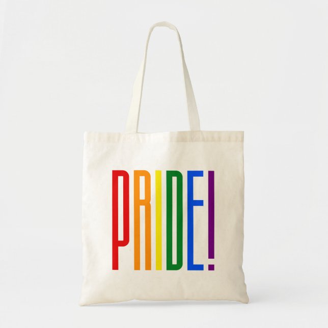 LGBT-Gay Pride-Rainbow-Typografie LGBTQ-Unterstütz Tragetasche (Vorne)