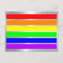 LGBT Gay Pride Regenbogenfarben glänzend Silber Postkarte