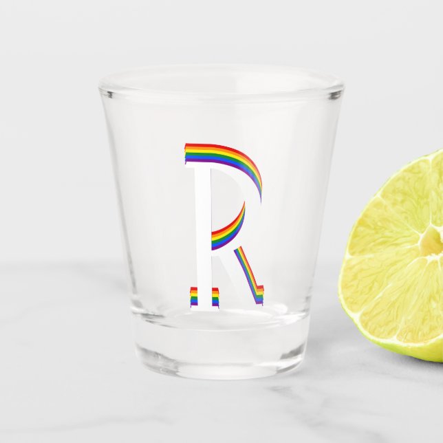 LGBT Gay Pride-Regenbogenflag Benutzerdefiniertes  Schnapsglas (Vorderseite)