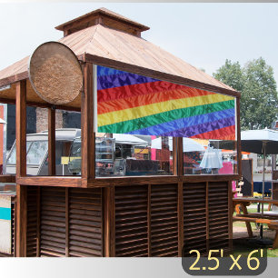 LGBT-Gay Pride-Regenbogenstreifen mit Regenbogenfl Banner