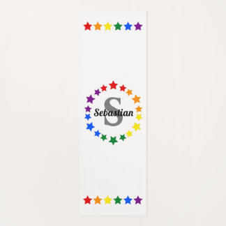 LGBT-Gay Pride-Stars-Monogramm | einseitig bedruck Yogamatte