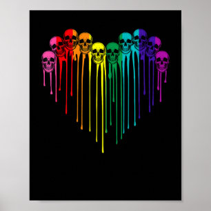 LGBT-Gay Pride Startet Flag Skull Herz LGBT Suppo Poster