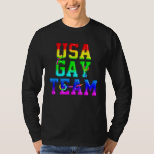 LGBT Gay Pride Transgender Regenbogen USA Team Her T-Shirt