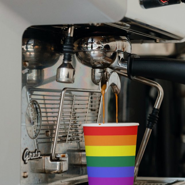 LGBT Gay Rainbow Prilag Kaffee Pappbecher (LGBT Gay Rainbow Pride Flag Coffee Paper Cups from Ricaso. Great for pride events or a fun party)
