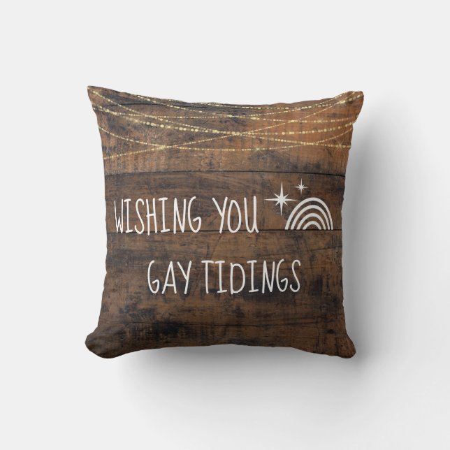 LGBT Gay Tidings Holiday Rainbow Icon Kissen (Vorderseite)