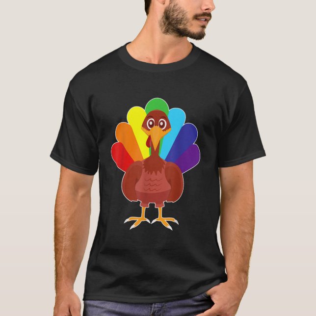 LGBT Gay Turkey Rainbow Kleidung Outfit Danke T-Shirt (Vorderseite)