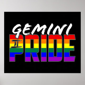 LGBT Gemini Prix Flag Zodiac-Zeichen Poster
