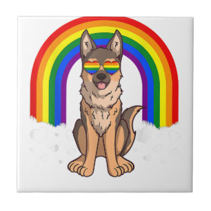 LGBT German Shepherd Dog Gay Pride Rainbow LGBTQ Fliese