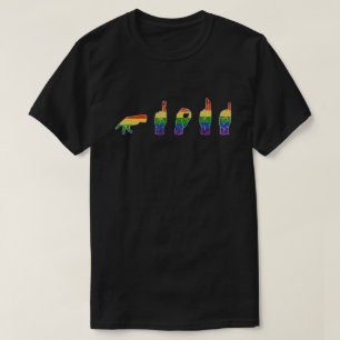 LGBT Glitter Regenbogen ASL Stolz T-Shirt