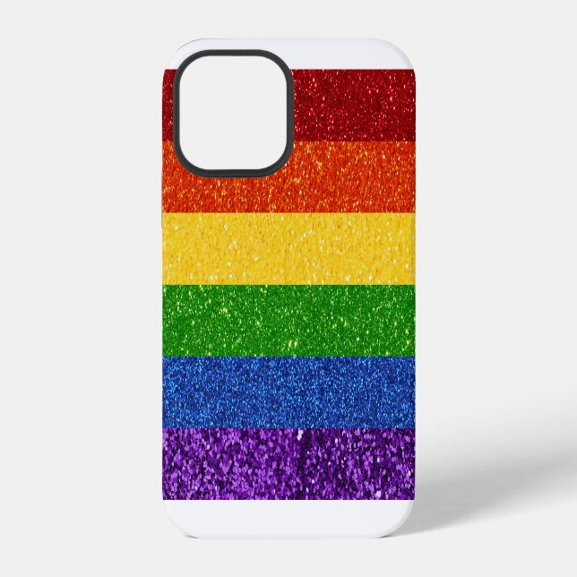 LGBT Glitter Regenbogen-Stolzflagge iPhone Hülle (Rückseite)