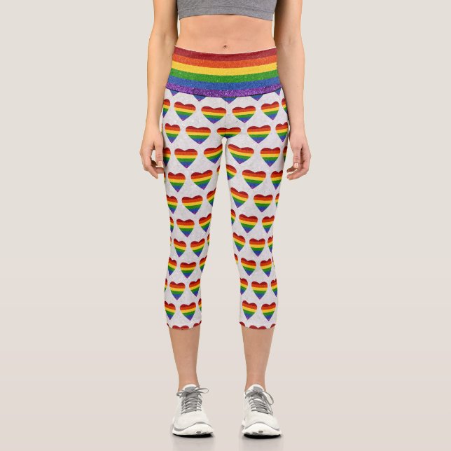 LGBT-Glitzer für den Herzerstolz Capri Leggings (Vorderseite)