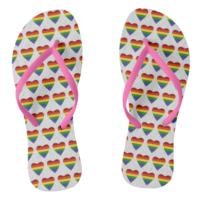 LGBT-Glitzer für den Herzerstolz Flip Flops (Fußbett)