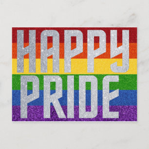 LGBT-Glitzer-Happy-Pride-Karte Postkarte