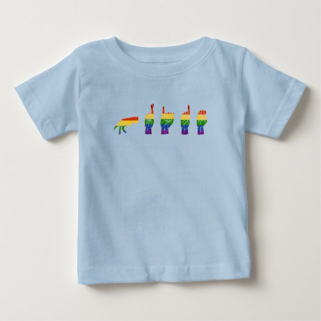 LGBT-Glitzer-Regenbogen-ASL-Preis Baby T-shirt (Vorderseite)