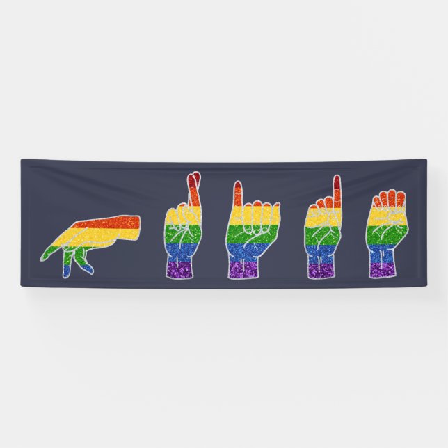 LGBT-Glitzer-Regenbogen-ASL-Preis Banner (Horizontal)