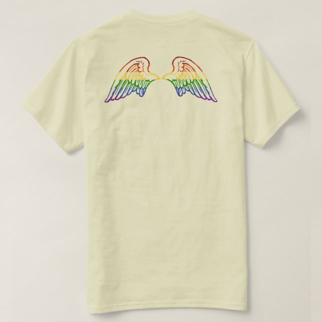 LGBT-Glitzer-Regenbogen-Flügel T-Shirt (Design Rückseite)
