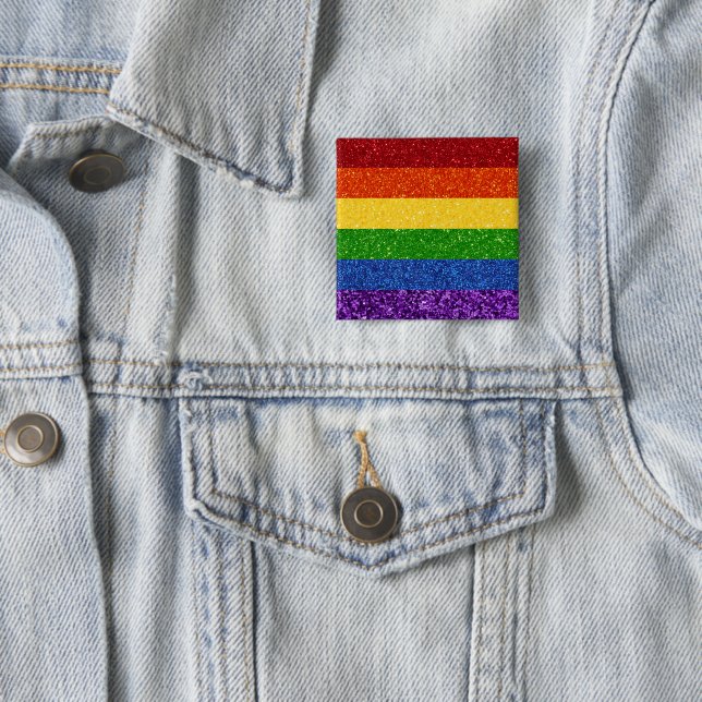 LGBT-Glitzer-Regenbogenfarben Button (Beispiel)