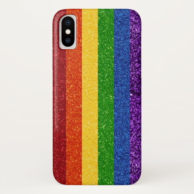 LGBT-Glitzer-Regenbogenfarben Case-Mate iPhone Hülle (Rückseite)