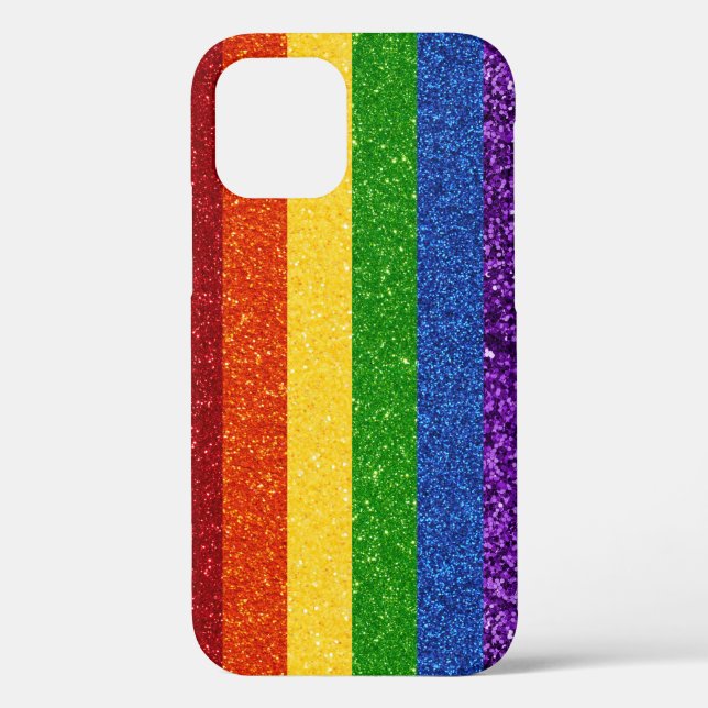 LGBT-Glitzer-Regenbogenfarben Case-Mate iPhone Hülle (Rückseite)