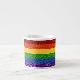 LGBT-Glitzer-Regenbogenfarben Espressotasse