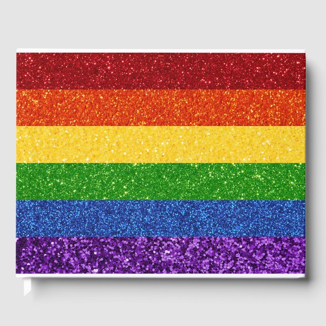 LGBT-Glitzer-Regenbogenfarben Gästebuch (Vorderseite)