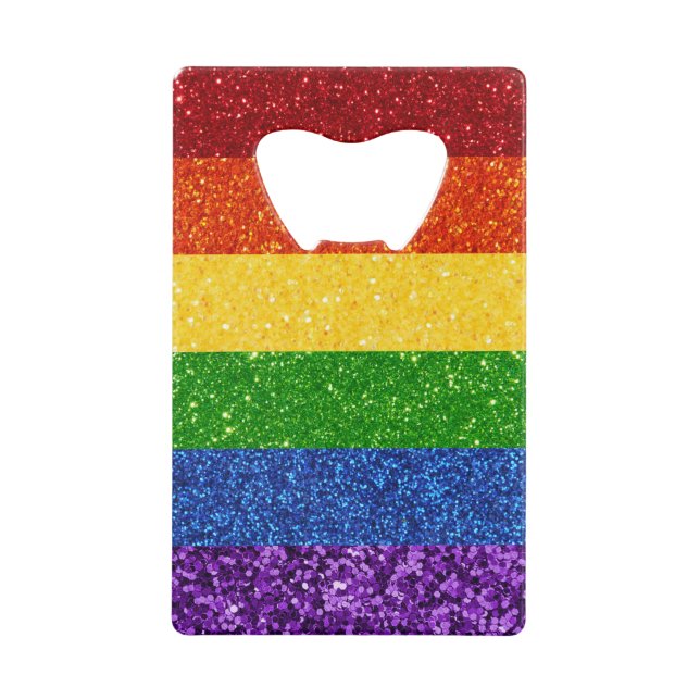 LGBT-Glitzer-Regenbogenfarben Geldbeutel Flaschenöffner (Vorderseite)