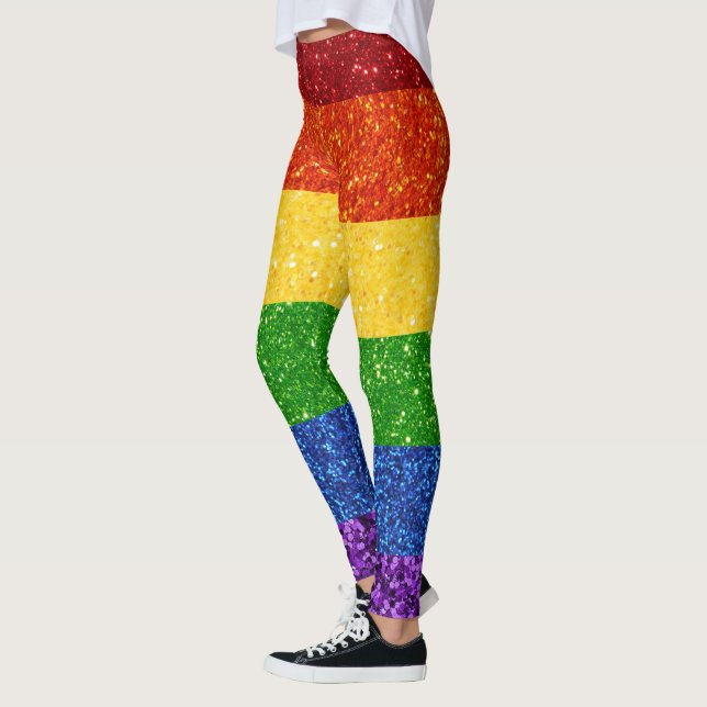 LGBT-Glitzer-Regenbogenfarben Leggings (Links)