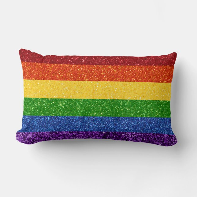 LGBT-Glitzer-Regenbogenfarben Lendenkissen (Vorderseite)