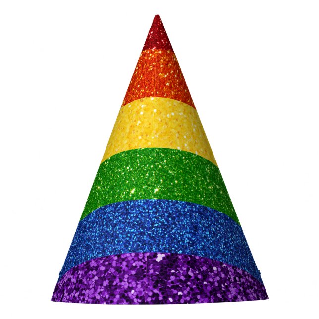 LGBT-Glitzer-Regenbogenfarben Partyhütchen (Vorderseite)