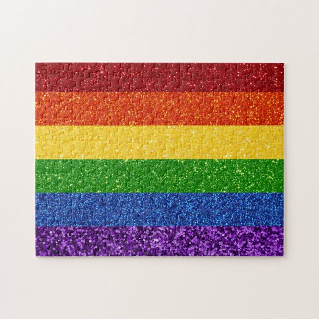 LGBT-Glitzer-Regenbogenfarben Puzzle (Horizontal)