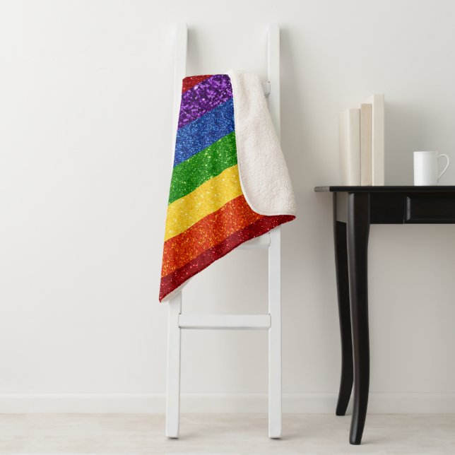 LGBT-Glitzer-Regenbogenfarben Sherpadecke (Beispiel)