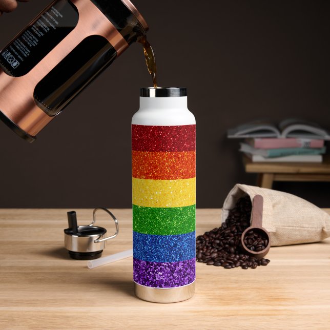 LGBT-Glitzer-Regenbogenfarben Trinkflasche (Kaffee)