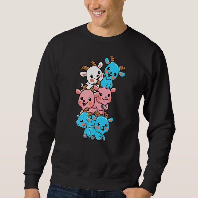 Lgbt Goat Goth Pansexual Flag Sweatshirt (Vorderseite)