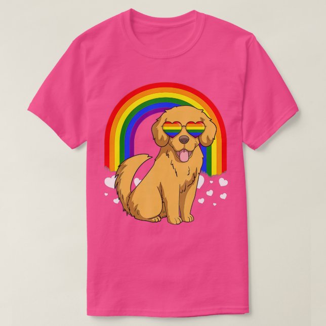 LGBT Golden Retriever Gay Pride Rainbow LGBTQ T-Shirt (Design vorne)