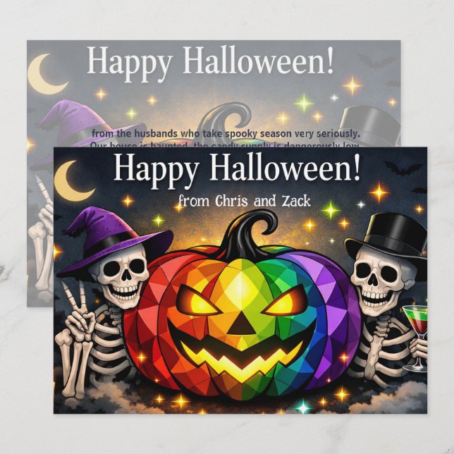 🎃🌈LGBT Gruselige Ehemänner Einladung (Vorne/Hinten)