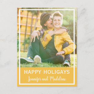 LGBT Happy Holigays Weihnachtsgebäck Foto Mustard  Feiertagspostkarte