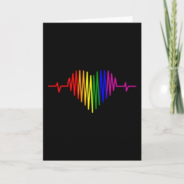 LGBT Heartbeat LGBT Monat LGBTQ Regenbogenflagge Karte (Vorderseite)