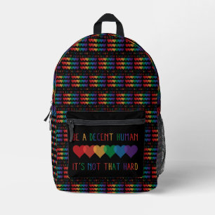 LGBT Herz Retro ein anständiger Mensch ist es nich Bedruckter Rucksack