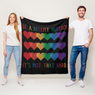 LGBT Herz Retro ein anständiger Mensch ist es nich Fleecedecke