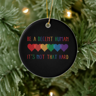LGBT Herz Retro ein anständiger Mensch ist es nich Keramik Ornament