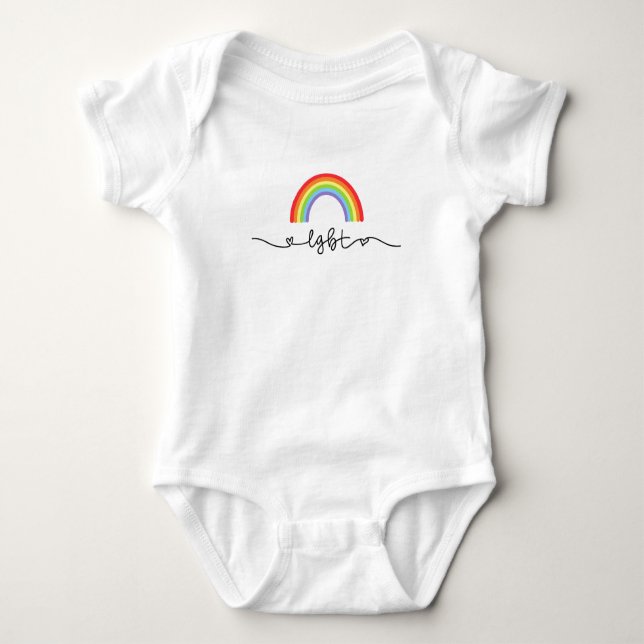LGBT-Herzen und Regenbogen Baby Strampler (Vorderseite)